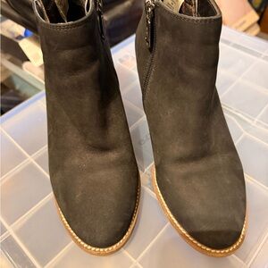 Blondo Black Ankle Booties with Tan Sole